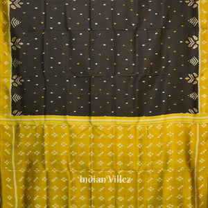 Black Yellow Pasapali Border Contemporary Silk Saree