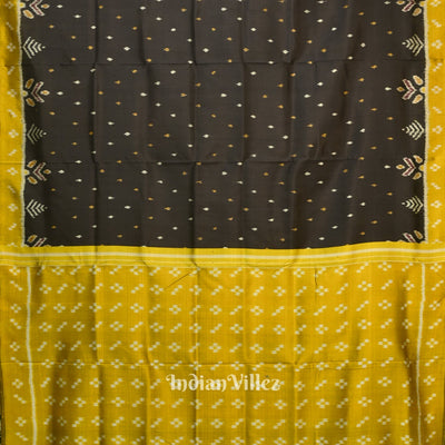 Black Yellow Pasapali Border Contemporary Silk Saree