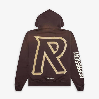 Represent | MASKING TAPE INITIAL ZIP HOODIE { CEDAR