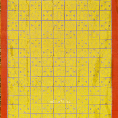 Yellow Red Nabakothi Odisha Ikat Contemporary Designer Saree
