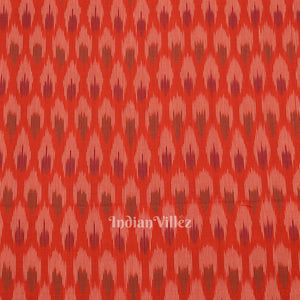 Red Pochampally Ikat Cotton Fabric
