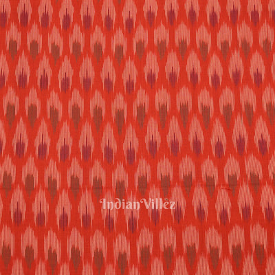 Red Pochampally Ikat Cotton Fabric