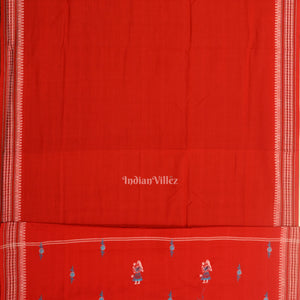 Royal Blue Red Doll Odisha Ikat Sambalpuri Cotton Dress set with Dupatta