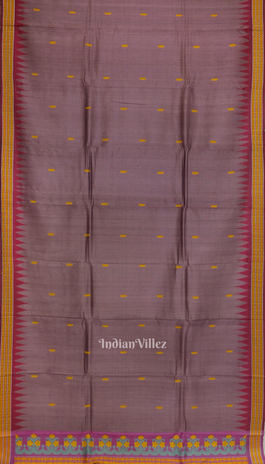Deep Pastel Red Gopalpur Tussar Silk Saree
