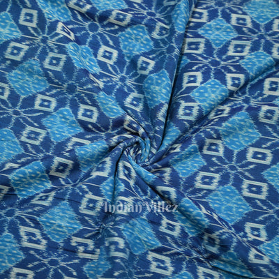 Blue Pasapali Sambalpuri Odisha Ikat Cotton Fabric