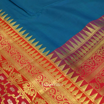 Copper Sulphate Pure Kanjivaram Silk Saree