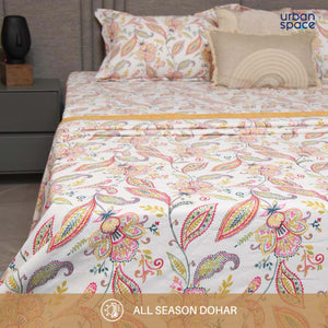 Microfiber Cotton Reversible Dohar / AC Blanket for Bedroom - Iris Pink