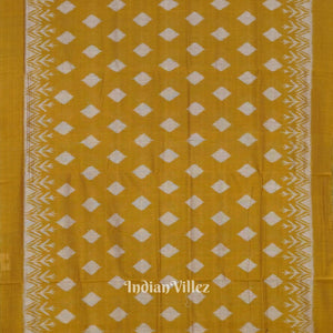 Mustard Yellow Maniabandha Theme Cotton Saree