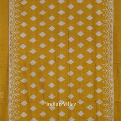 Mustard Yellow Maniabandha Theme Cotton Saree