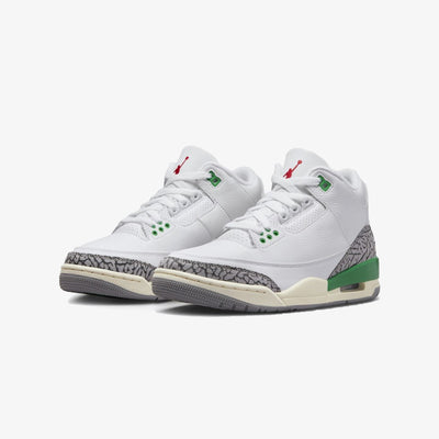 Jordan | AIR JORDAN 3 RETRO  { WHITE/VARSITY RED-LUCKY GREEN
