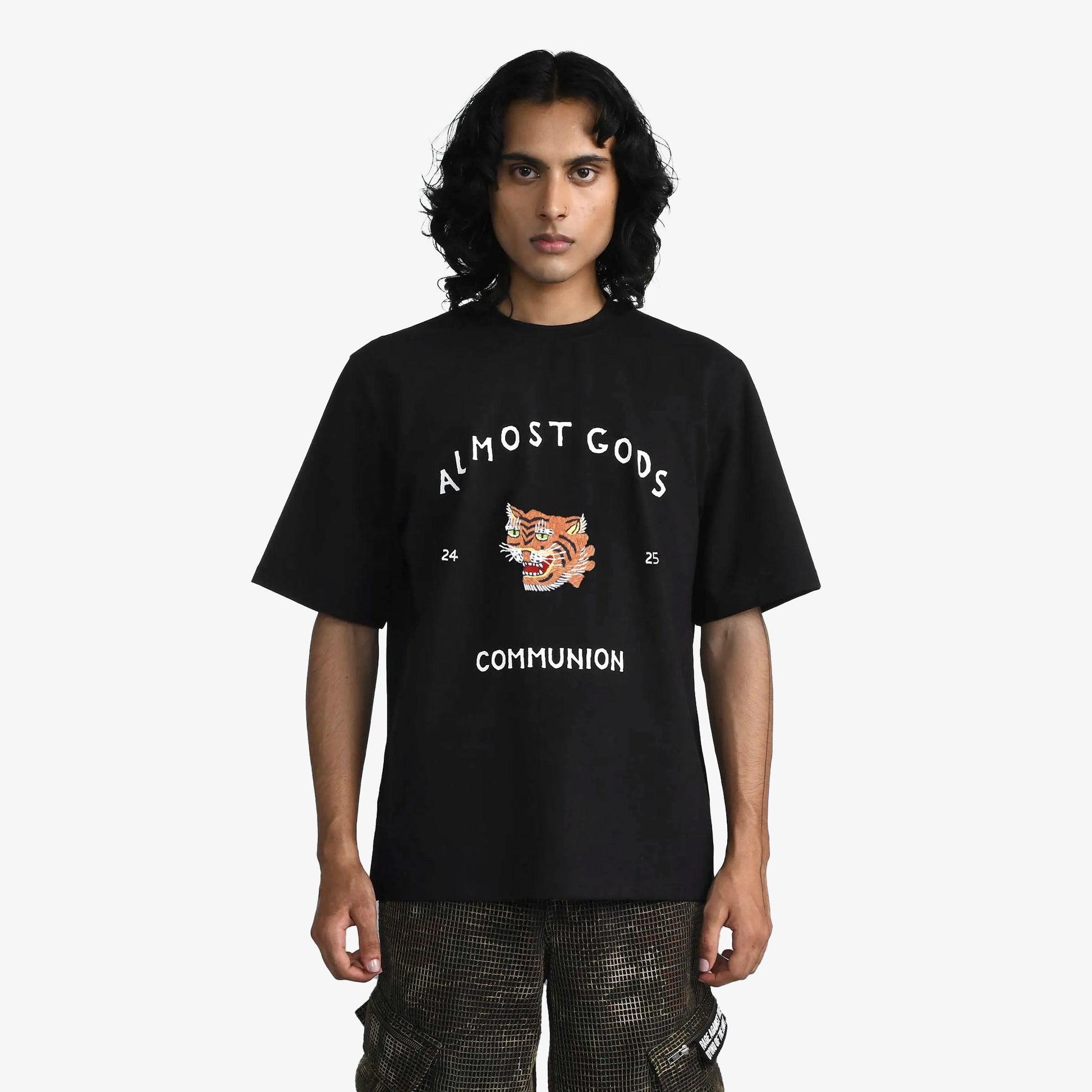 ALMOST GODS | SAIGONHAND EMBROIDERED TEE { BLACK