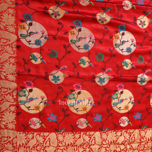 Attractive Bridal Red Banarasi Katan Silk Saree