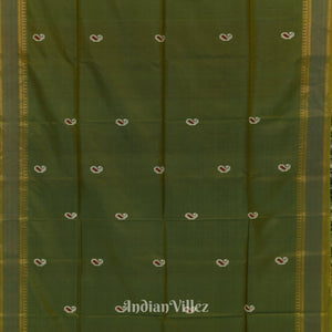 Musk Green With Yellow Pure Bishnupuri Silk Saree