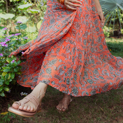 Rose Gold Solid Kolha Flats