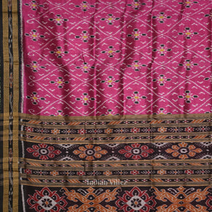 Purple Black Odisha Ikat Khandua Silk Saree