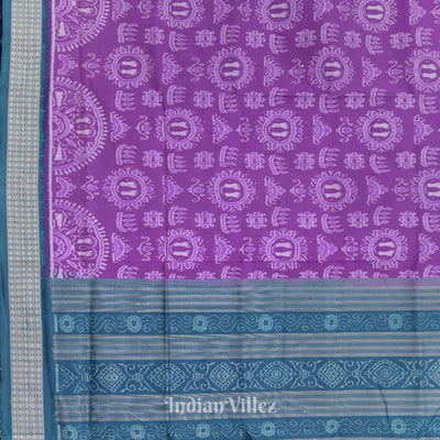 Light Purple Laxmi Pada Theme Odisha Ikat Sambalpuri Silk Saree