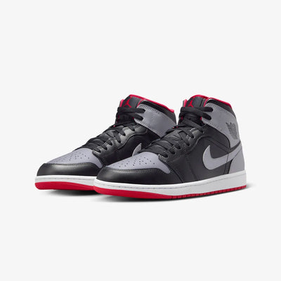 Jordan | AIR JORDAN 1 MID  { BLACK/CEMENT GREY-FIRE RED-WHITE