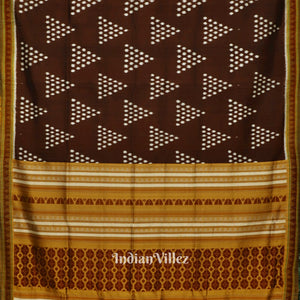 Coffee Jhoti Theme Dongria Border Contemporary Silk Saree