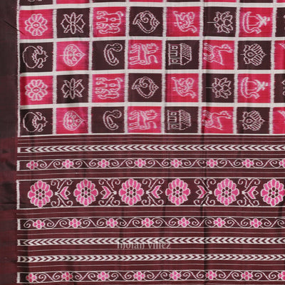 Pink Coffee  Nabakothi Odisha Ikat Contemporary Designer Saree