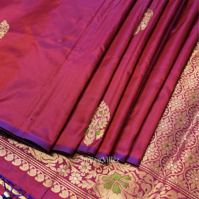 Purple Dual Meenakari Pure Banarasi Katan Silk Saree