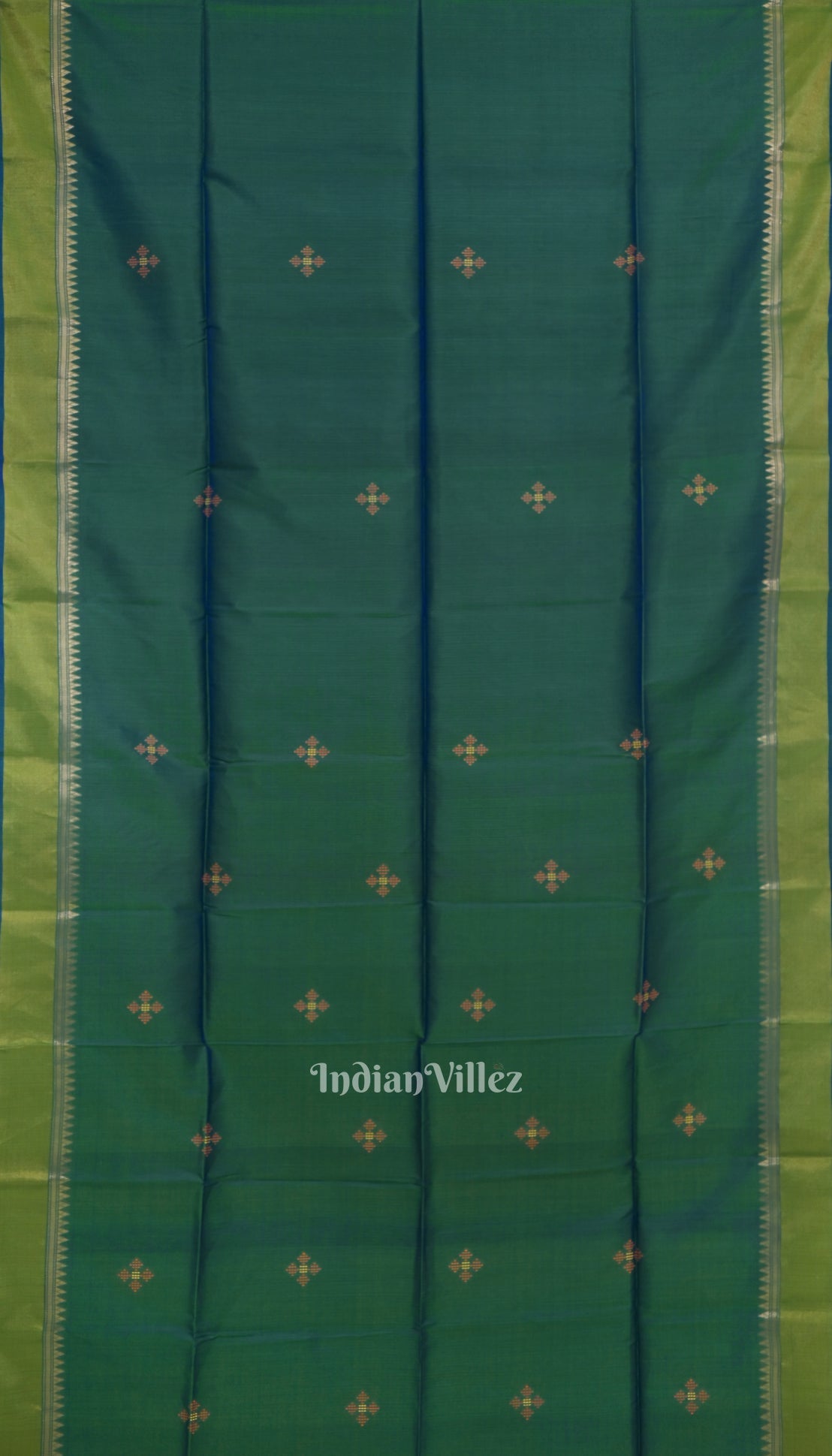 Green With Soft Maroon Pure Bishnupuri  Silk Saree