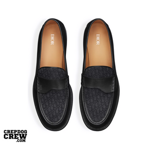 Dior Granville Loafer Black Smooth Calfskin and Black Dior Oblique Jacquard