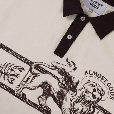 ALMOST GODS | ZODIAC RELAXED POLO { OFF WHITE