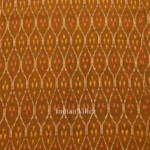 Mustard Yellow Pochampally Ikat Cotton Fabric