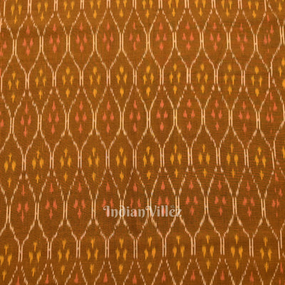 Mustard Yellow Pochampally Ikat Cotton Fabric