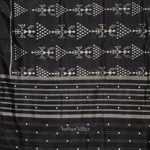 Black Tribal Jhoti Theme Contemporary Designer Silk Saree