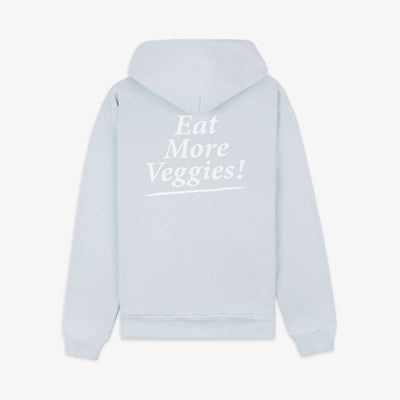 SPORTY & RICH | EAT MORE VEGGIES HOODIE { BABY BLUE/WHITE
