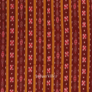 Maroon Maniabandha Sambalpuri Cotton Dress set & Dupatta
