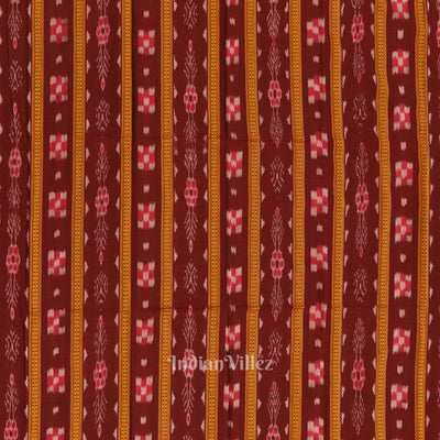 Maroon Maniabandha Sambalpuri Cotton Dress set & Dupatta