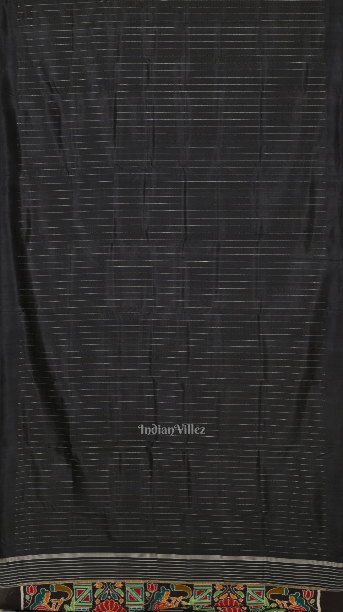 Black Odisha Ikat Contemporary Designer Saree with Marriage Pallu