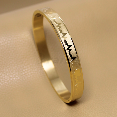 Heartbeat Lifeline Gold Men's Bracelet