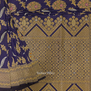Blue Meenakari Banarasi Katan Silk Saree