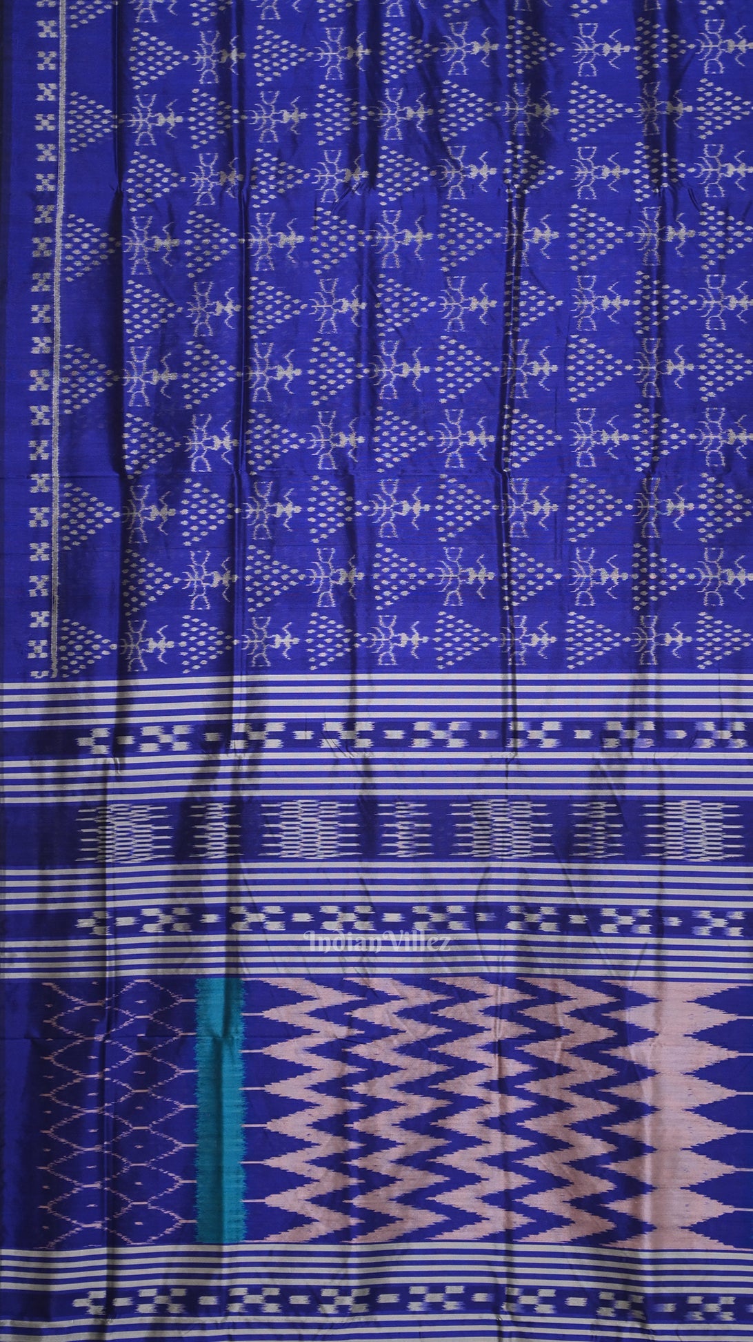 Blue Tribal Contemporary Designer Silk Saree