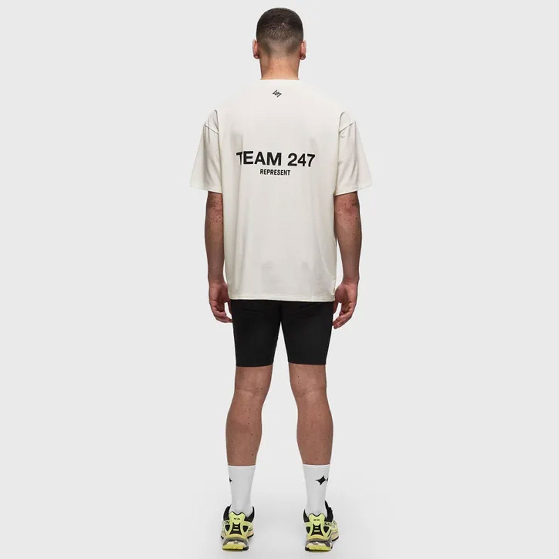 REPRESENT | TEAM 247 OVERSIZED T-SHIRT { FLAT WHITE
