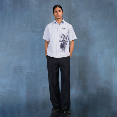 ALMOST GODS | VICTORIA FRESCO SHIRT IN BENGAL STRIPES { BLUE/WHITE