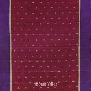 Dark Maroon With Blue Pure Kanjivaram Soft Silk Saree