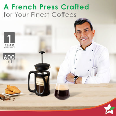 Wonderchef Renewed French Press Coffee & Tea Maker 600 ml |
