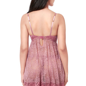 Eternal Bliss Full Coverage Satin Babydoll - Messa Rose