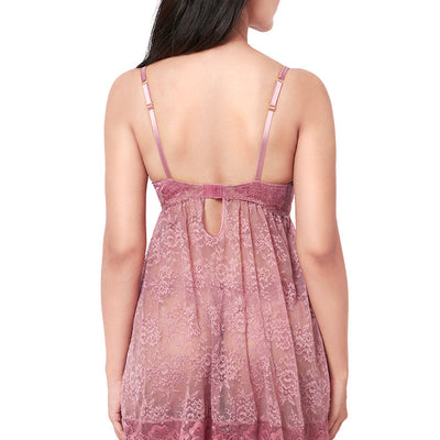 Eternal Bliss Full Coverage Satin Babydoll - Messa Rose