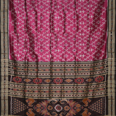 Magenta Pink Tribal Theme Odisha Ikat Khandua Silk Saree