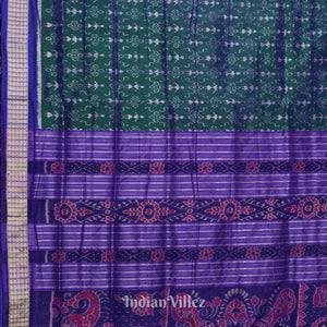 Cadmium Green Tribal Theme Sambalpuri Silk Saree