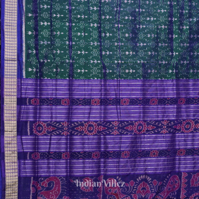Cadmium Green Tribal Theme Sambalpuri Silk Saree