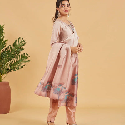 Pastel Mauve Festive Kurta Set