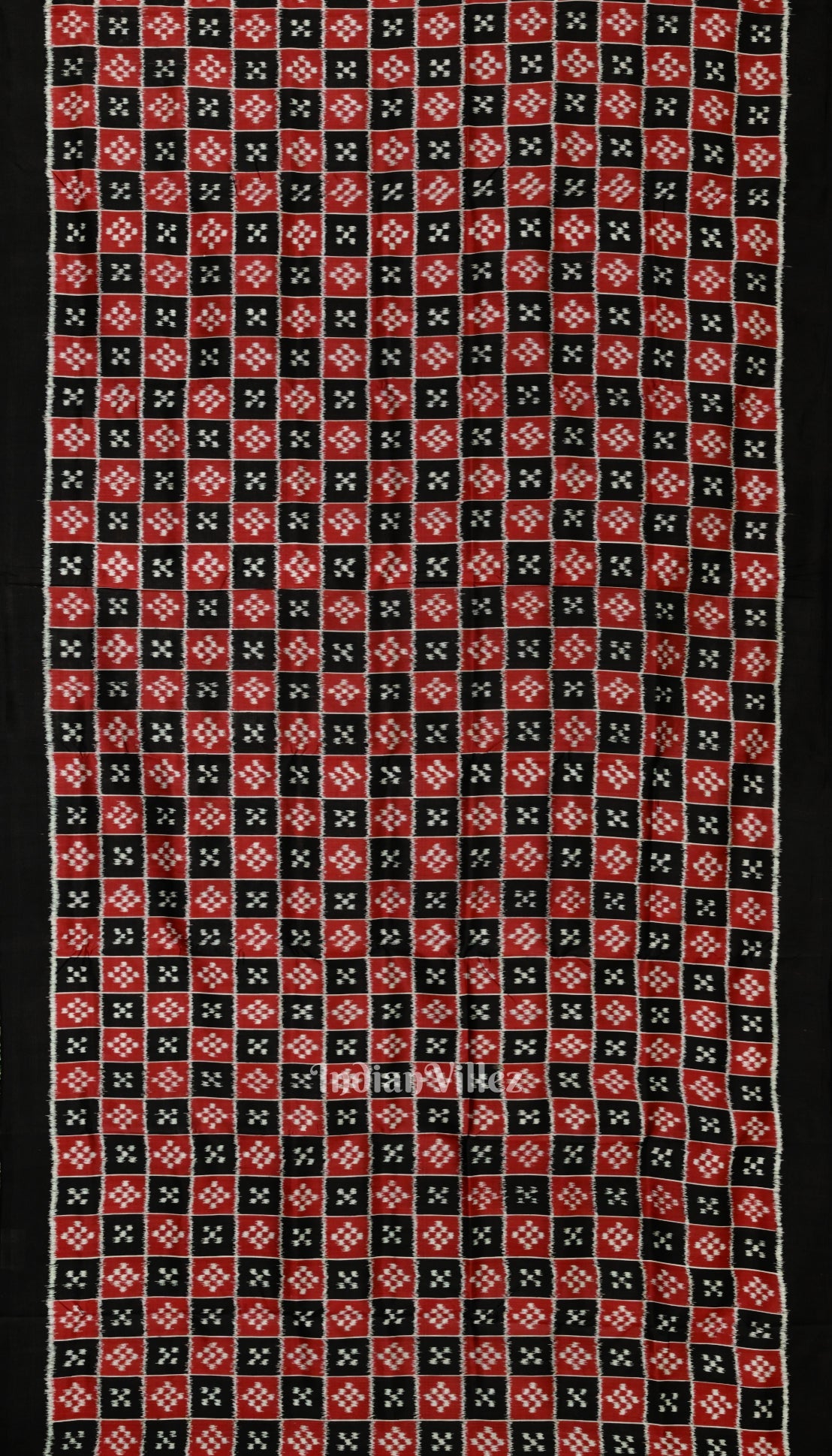 Red Black Pasapali Designer Odisha Ikat Contemporary Silk Saree