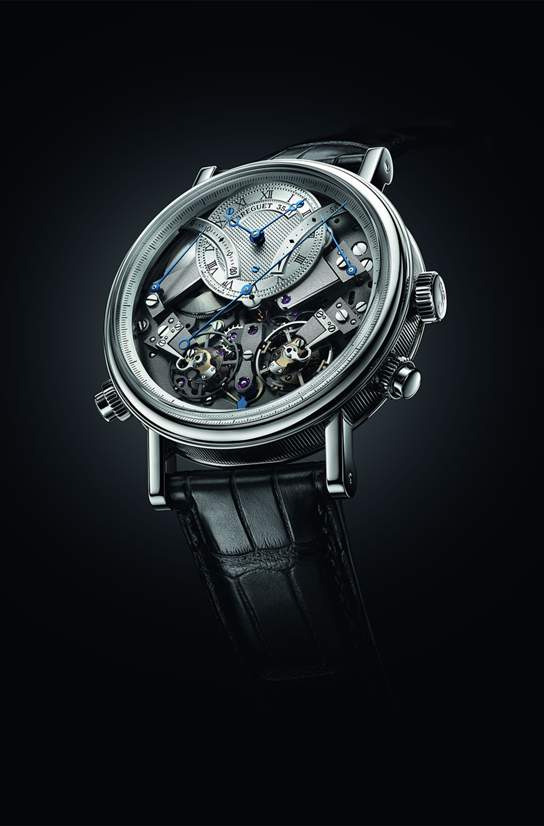 Breguet Tradition 7077 Skeleton Dial Black 44 MM Watch for Men