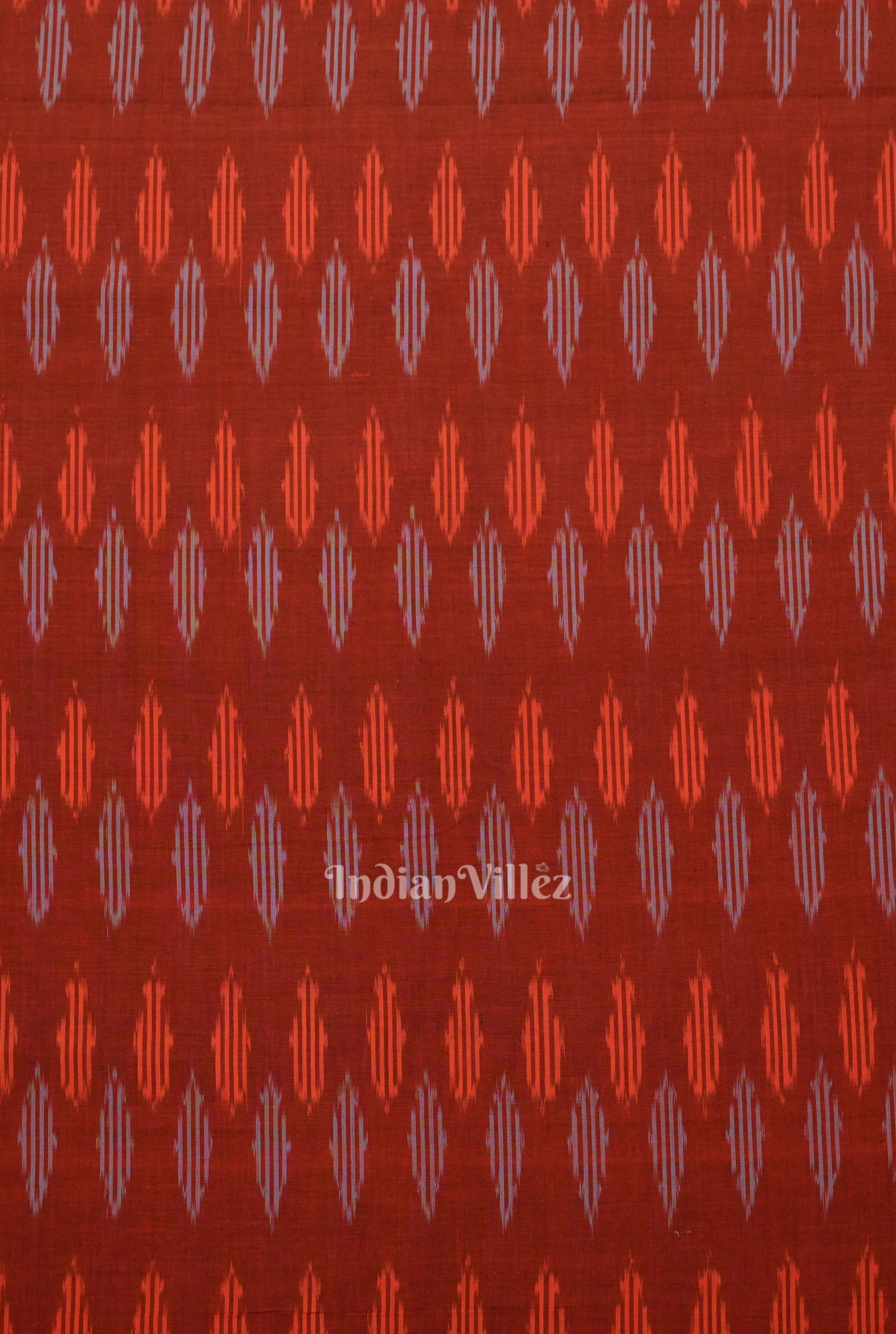 Maroon Pochampally Ikat Cotton Fabric